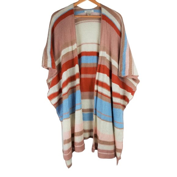 Francesca's Daisy Striped Boho Knit Kimono Cardigan One Size - Picture 4 of 9